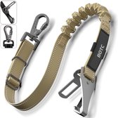 BOTC Autogordel Hond - Hondengordel 3 in 1 - Reflecterende - Veiligheidsgordel hond - Autoriem Hond - Bruin - RVS