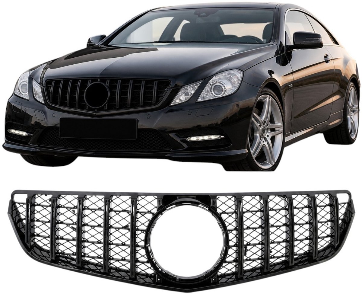 Grille Geschikt voor Mercedes E-Klasse Coupé & Cabrio W207 A207 Pre-Facelift 2009-2013 – Glans zwart