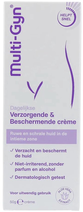 Multi-Gyn CalmingCream Verzorgende & Beschermende crème 50 g - Intieme verzorging voor directe verlichting van jeuk en irritatie, Vaginale crème voor kalmerend effect, tegen droge huid, klinisch bewezen, voor dagelijks en uitwendig gebruik