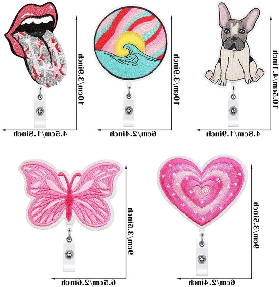 5-delige Badge Reel Houder, Retractable Badge Holder met Krokodillenclip voor Leraar, Student, Vrijwilliger en Beveiligingsmedewerker — afbeelding 5