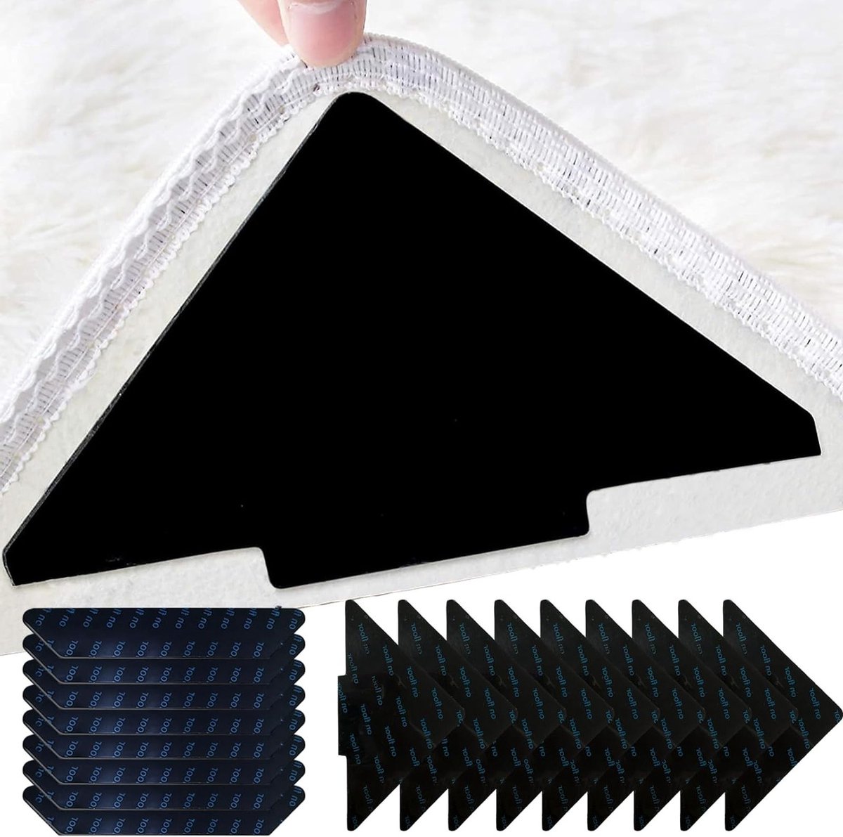 34 Pack Tapijtklemmen, Wasbare Tapijt Tapes, Herbruikbare Antislip Klemmen voor Houten Vlo