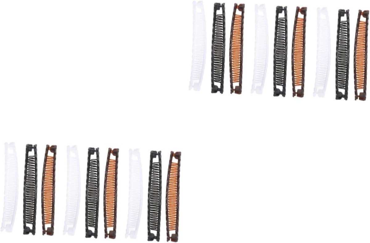 Haarspeldjes Set - Bananenclips - Haar Styling - Duurzaam Hars Materiaal - 18 Stuks - Zwart