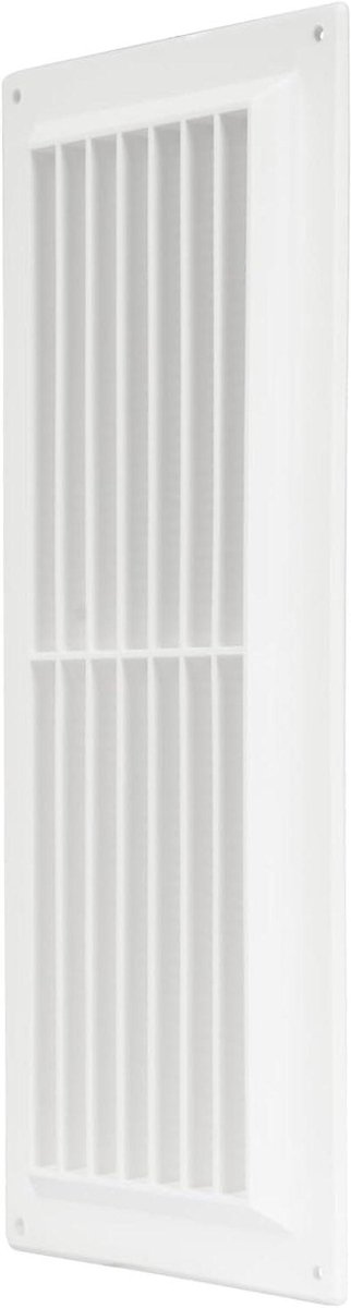 Ventilatie rooster - Lucht rooster - Luchtstroom regelen - Met insectenwering - 5x12 inch - Wit
