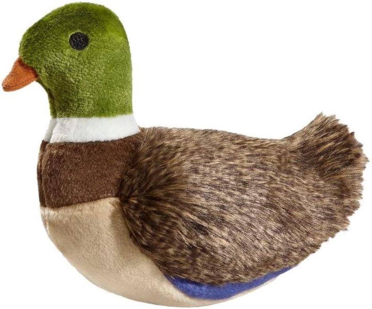 Hondenspeeltje - Pluche eend - Spelen en knuffelen - Met pieper - 20 cm - Bruin