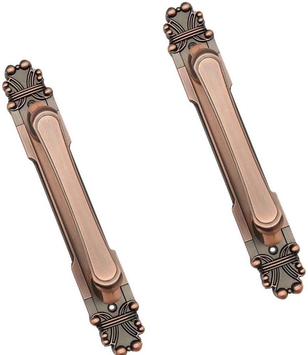 Deurklink Set - Greef Handvat - Kast Deuren - Europese Stijl - 165 Mm - Rood Brons