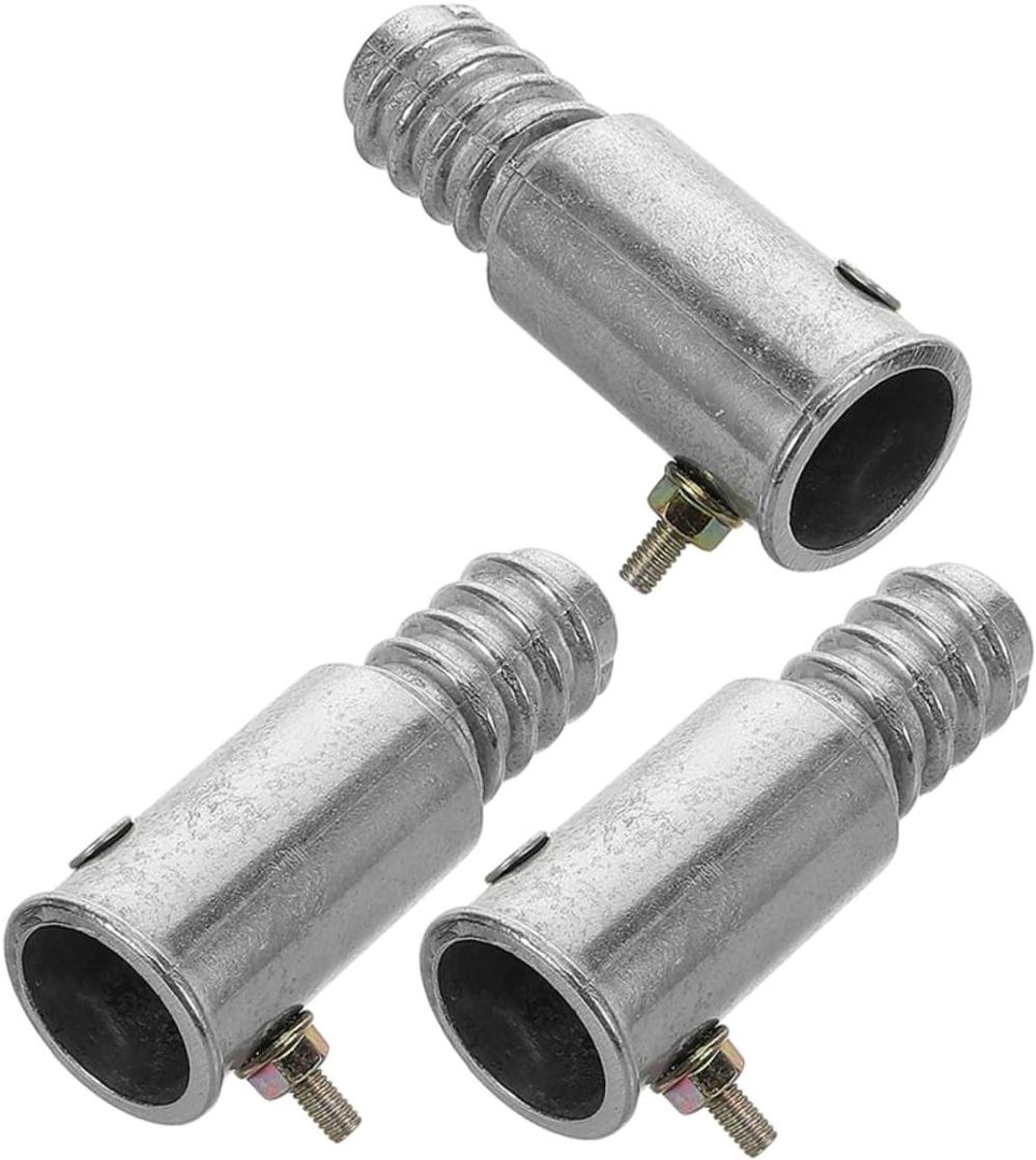 Bezemsteel Connectoren - Stok Adapters - Schone Vloeren - Aluminium Legering - 3 Sets - Zilver