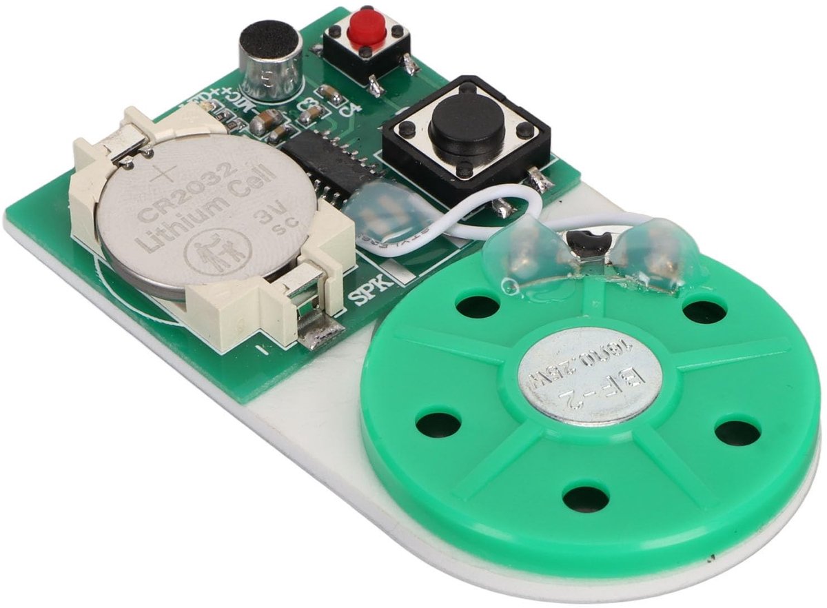 aladdien - Opneembare Geluidschipmodule - DIY Geluidsmodule - Professionele Knop met Plakband - 25 Seconden - Geschikt voor Wenskaarten - Innovatiev...