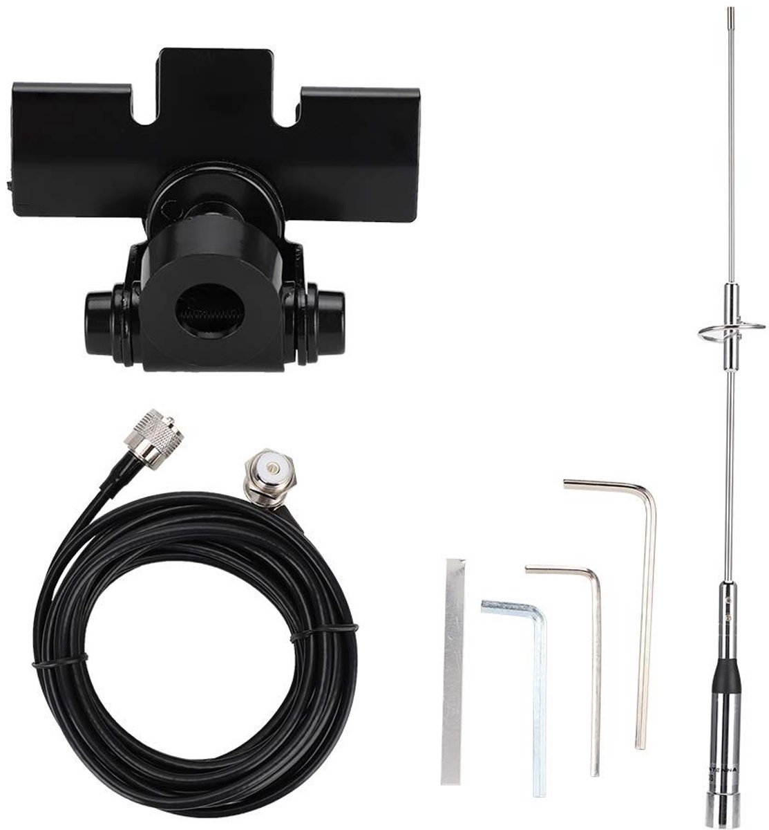aladdien - NL-770S Dual Band Autoradio Antenne - Mobiele VHF Antenne - Eenvoudige installatie - 5 meter kabel - Waterdicht ontwerp - Geschikt voor a..