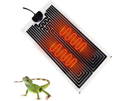 Verwarmingsmat Reptielen - Terrarium Onderkussen - Dieren Warm Houden - Temperatuur Instelbaar - 33x16 cm - Zwart