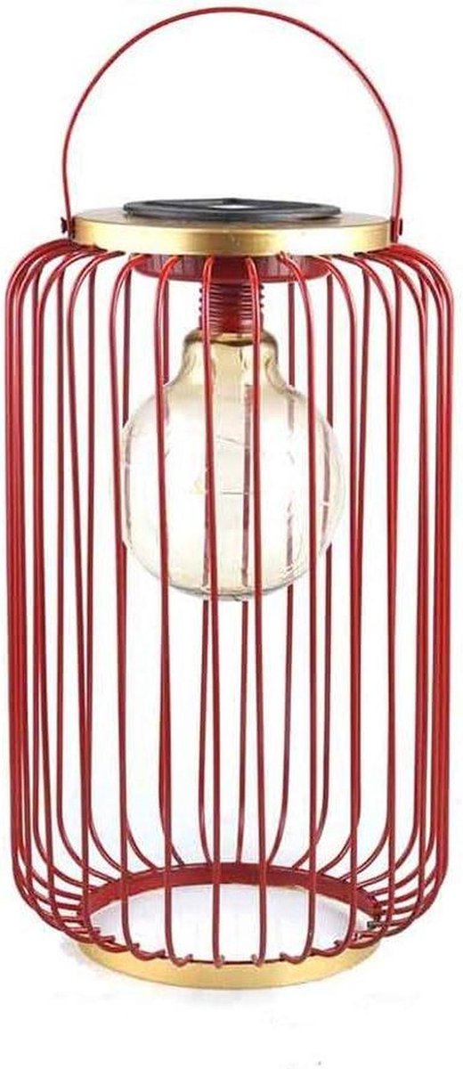 Zonne Lantaarn - Decoratie Hanger - Buiten Verlichten - Automatisch Aan 's Nachts - 3000 Gram - Rood