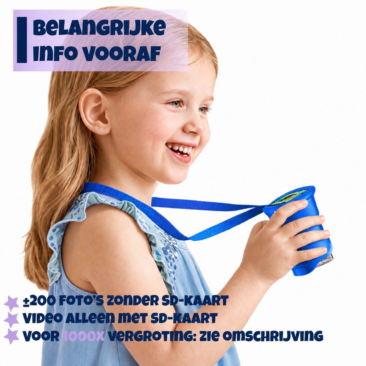 DUTCHPOWER Digitale Microscoop 1000x-4K-voor Kinderen – Draagbare Handmicroscoop met Foto & Video – STEM Educatief Speelgoed voor Ontdekken in Tuin en Natuur – Geschikt voor 4 t/m 12 jaar-Blauw — afbeelding 8