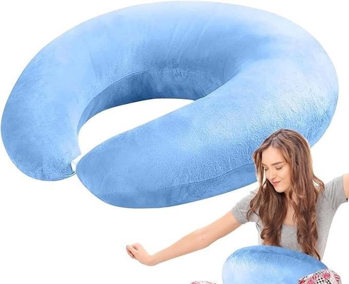 Ergonomisch schootkussen - Armsteun kussen - Houding verbeteren - Verlicht armdruk - 60 x 55 cm - Blauw