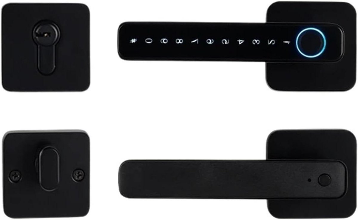 Elektronisch Deurslot - Slimme Handgreep - Toegang Beveiligen - 3D Vingerafdruk Sensor - 10mm - Zwart