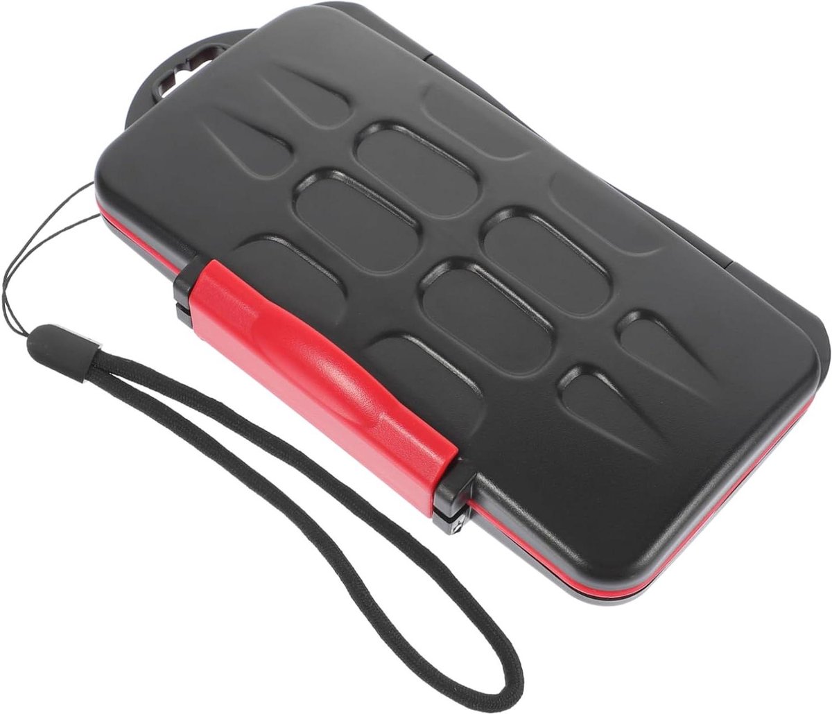 Geheugenkaart Organizer - SD Kaart Hoesje - Veilig Opbergen - Spatwaterdicht Schokbestendig - 15 x 8.5 cm - Zwart
