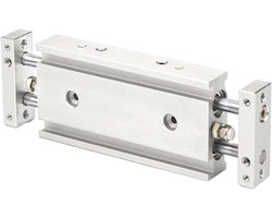 Luchtcilinder Dubbele Staaf - Pneumatische Cilinder - Industriële Automatisering - Geïntegreerde Magneet - 30 mm Slag - Zilverkleurig