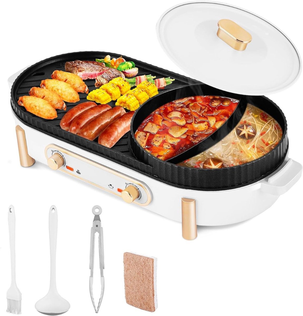 YOR® Hotpot Electrisch - Hotpot - Wit - 50cm x 20cm x 15cm