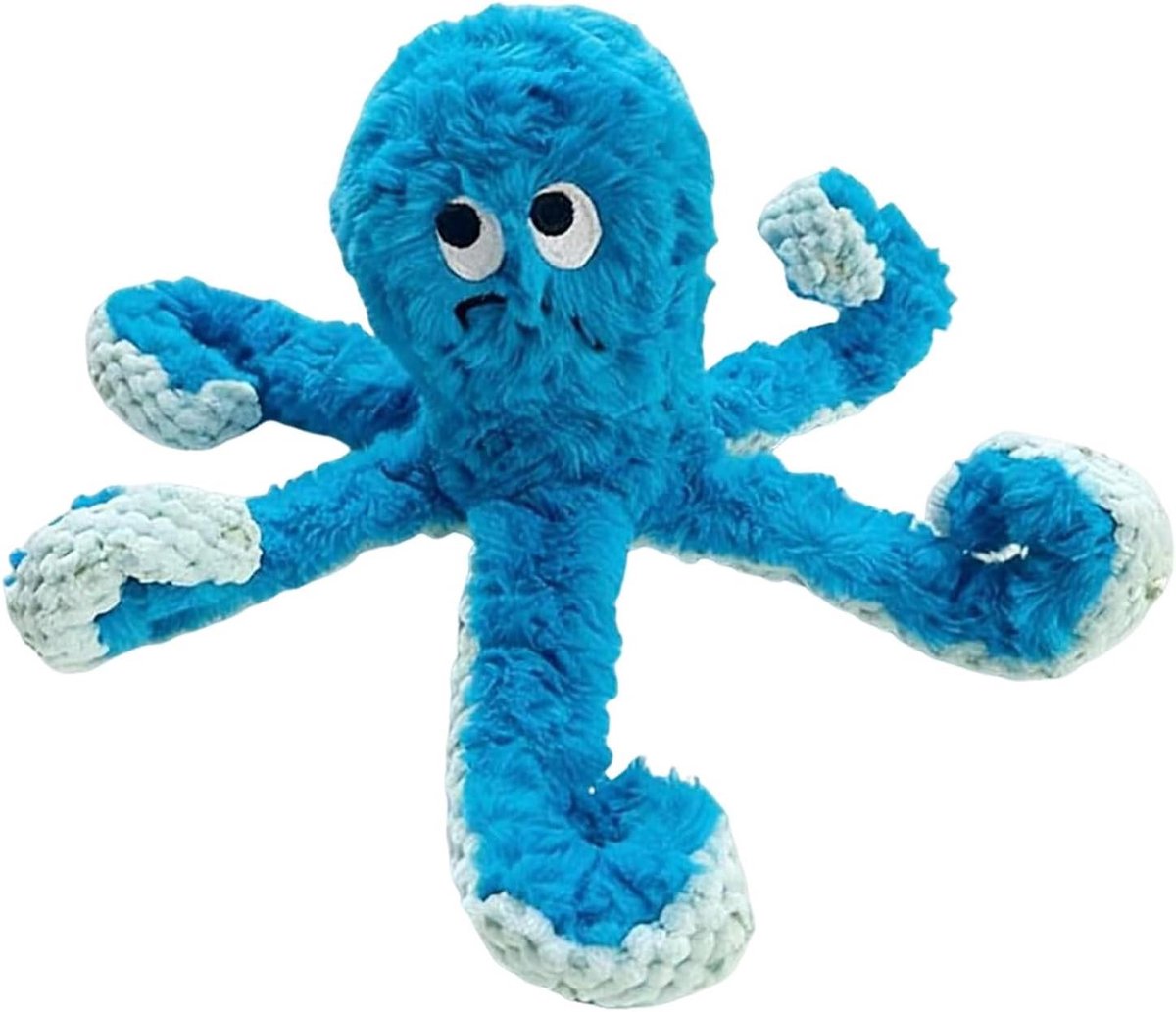 Hondenspeeltjes Octopus - Kauwspeelgoed Piepend - Interactief Spelen - Zachte Textuur Tandvlees - 25 x 20 x 6 cm