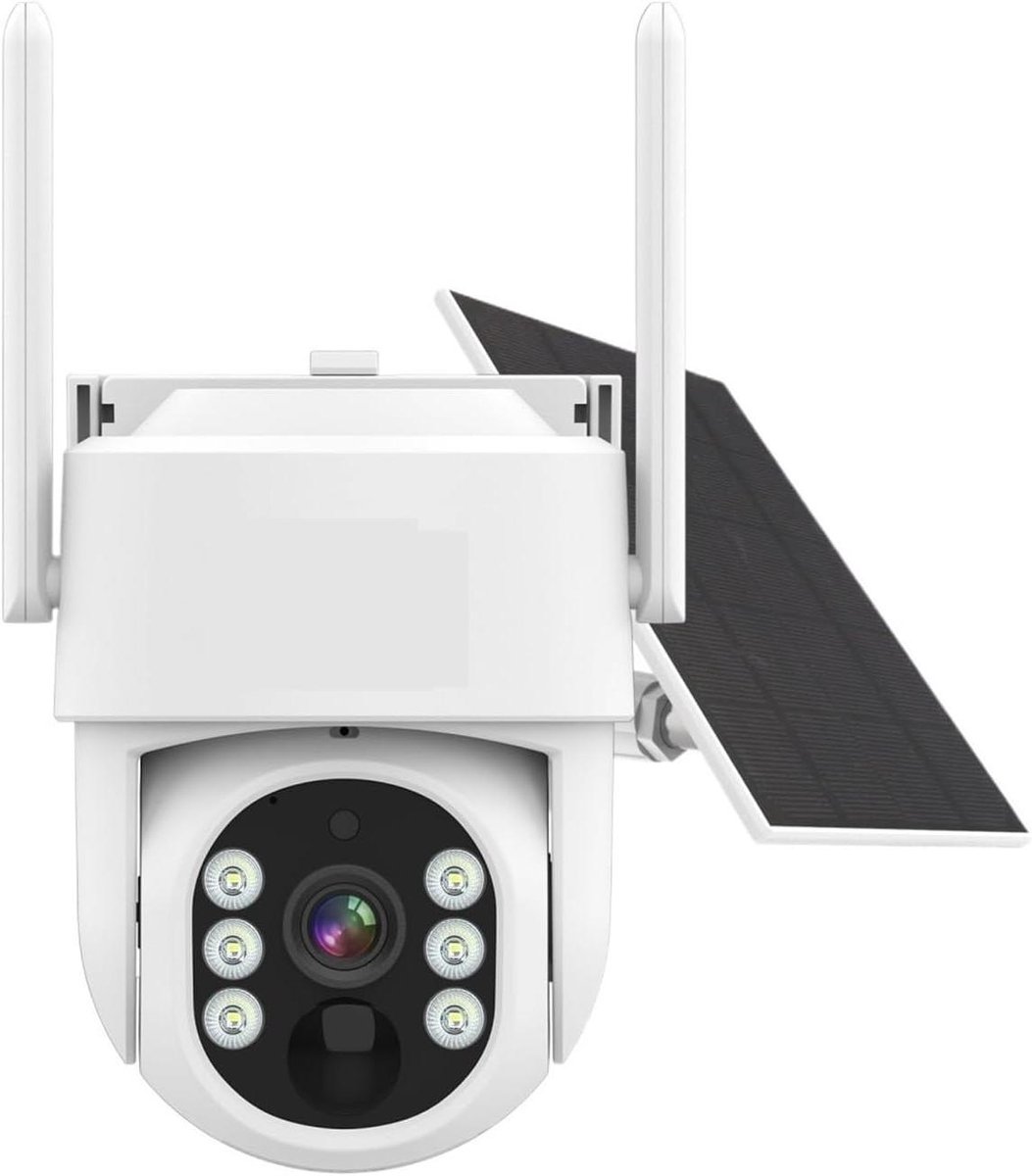 Buiten Camera - Beveiligingscamera Zonnecamera - Huis Bewaken - 4G Simkaart Ondersteuning - IP66 Waterdicht - Wit