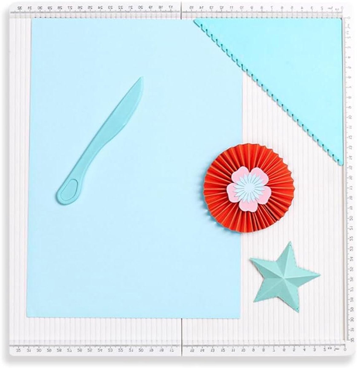 Papierscorebord - Vouwpapier Trimmer - Kaarten Maken - Opvouwbaar Ontwerp - 12x12 Inch - Wit