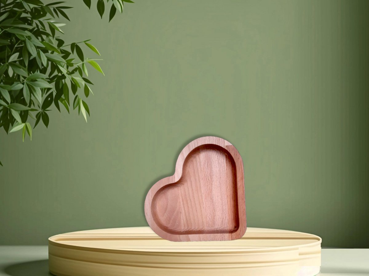 Jacintha's kadowinkeltje - schaaltje hart - serveerschaaltje - hout - hart - schaal
