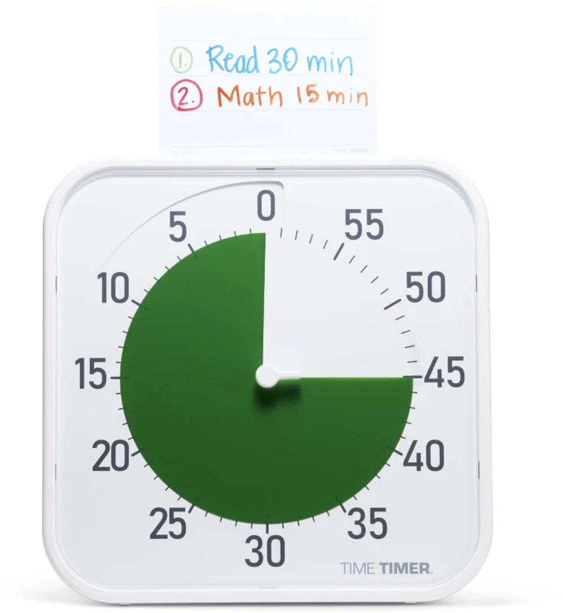 Time Timer® Large 30x30cm - GROENE SCHIJF - Visuele Countdown Timer voor kinderen - Tijdmanagement Tool - school en thuis - optioneel alarm met sterkte regelaar - magnetisch