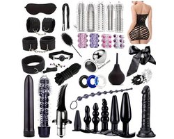 Oneay BDSM bondage 38-delige set, hoogwaardige seksspeelgoedset voor stellen, SM-set voor volwassenen, anale inserter voor man en vrouw, penisring, handboeien bondage SM-set, seksspeelgoed