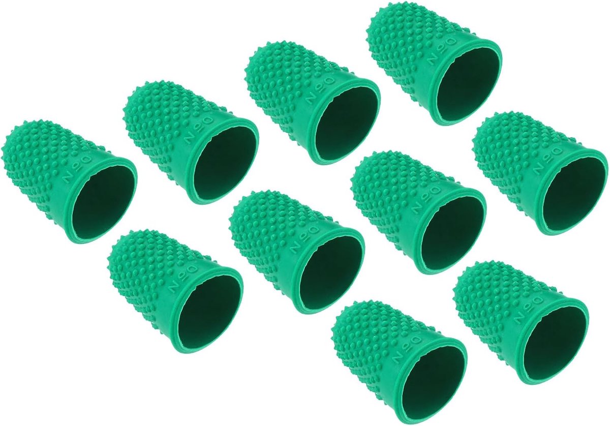 Rubber Fingertips - 20 Pcs Silicone Thumb Fingertip Protective Covers - Thimble Handles voor Office - Counting - Sewing - Groen - Klein formaat - Bescherming voor vingers - Duurzaam materiaal
