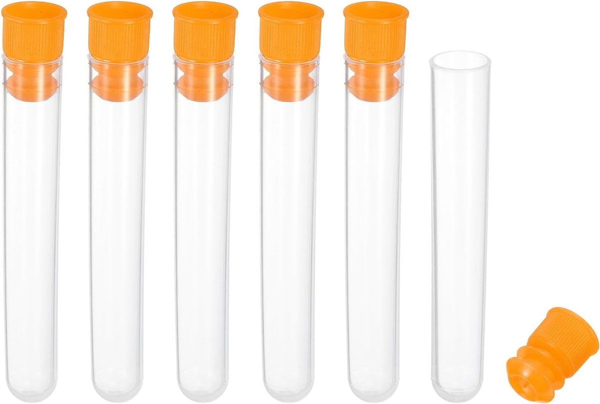 3" Length Plastic Sewing Needle Storage Holder - 6Pcs Portable Matte Embroidery Needle Pin Toothpick Storage Tubes Case for Craft Knitting - Oranje