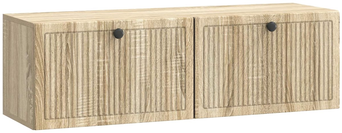 vidaXL - Wandmontage - TV-kast - Sonoma - Eiken - 98 - x - 31 - x - 30 - cm - Bewerkt - ho