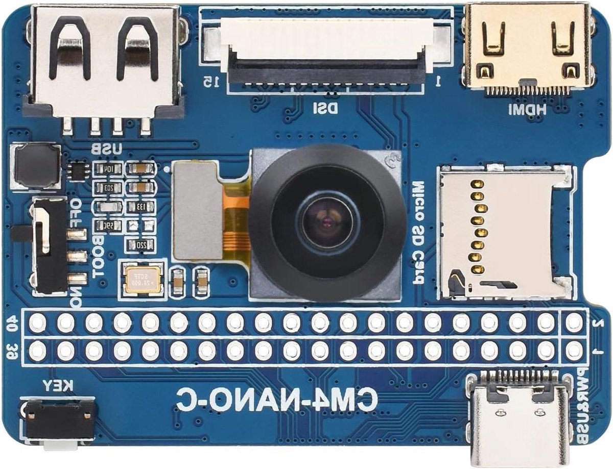 Mini Base Board - CM4 Evaluatie - Ontwikkeling Hardware - Geïntegreerde Camera - 5.5 cm - Zwart