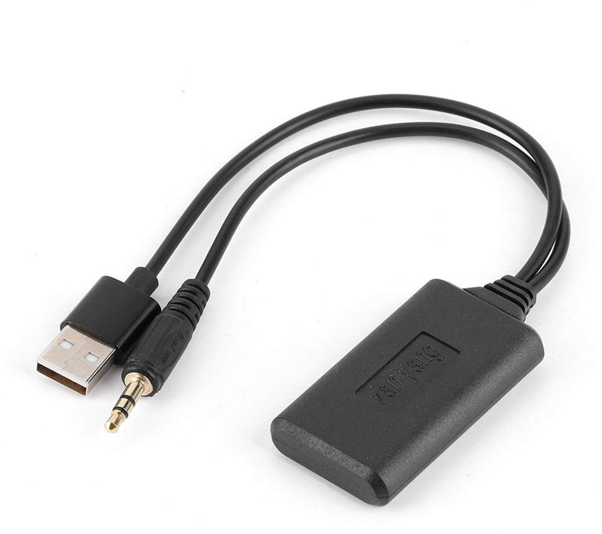 Draadloze Bluetooth AUX Adapter voor Auto - 3.5mm Audio Ontvanger met USB Aansluiting