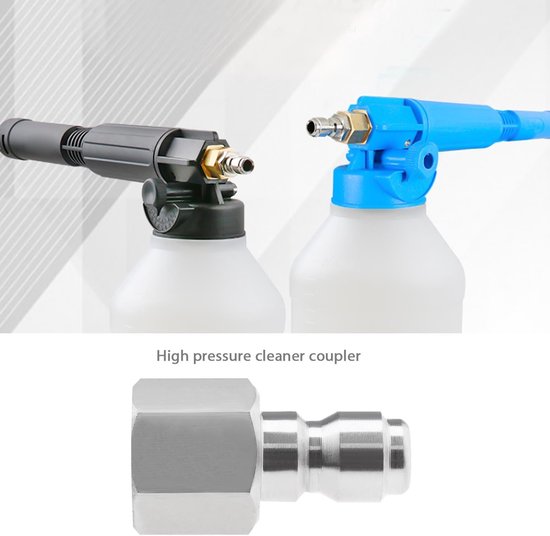 Dailygoods - Hogedrukreiniger Adapter - Roestvrij staal - Duurzaam - 1/4 Inch Vrouwelijke - Snelkoppeling - Voor elke hogedrukreiniger - Zilver van Dailygoods — afbeelding 3