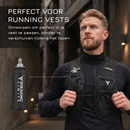 Breaking Limits Soft Flask 500 ML - Opvouwbare Waterfles - Flexibel & Compact - Drinkfles Hardlopen van Merkloos — afbeelding 3