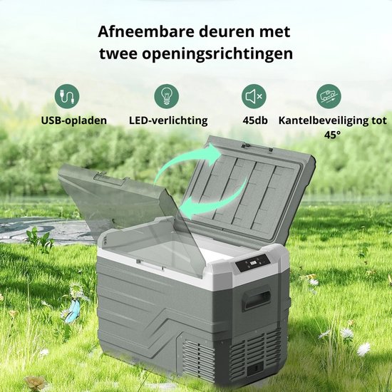TamTrade Koelbox - Koelbox auto - Frigobox - Koel- en vriesfunctie - 45L - 45dB - Snelle Koeling - Ingebouwde batterijbeveiliging — afbeelding 3