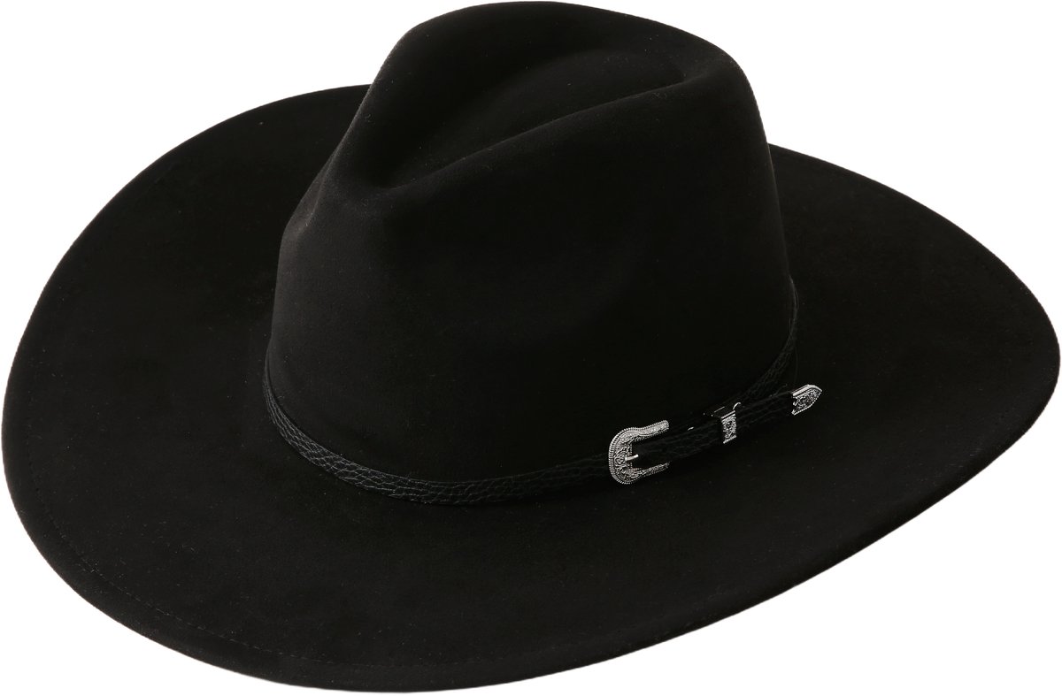 Emilie collection - hoed - cowboy hoed - suede look - zwart