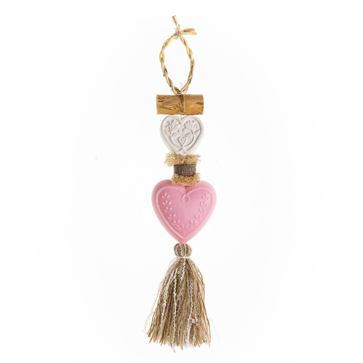 Zeepketting – Decoratieve zeep aan koord – Rozengeur – 40 cm – Geurhanger - Zeepvlecht