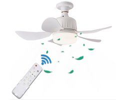 Plafondventilator met verlichting en afstandsbediening - 3 lichtstanden - Perfect voor thuis, restaurant en kantoor (Afmetingen: 120x115x180mm)
