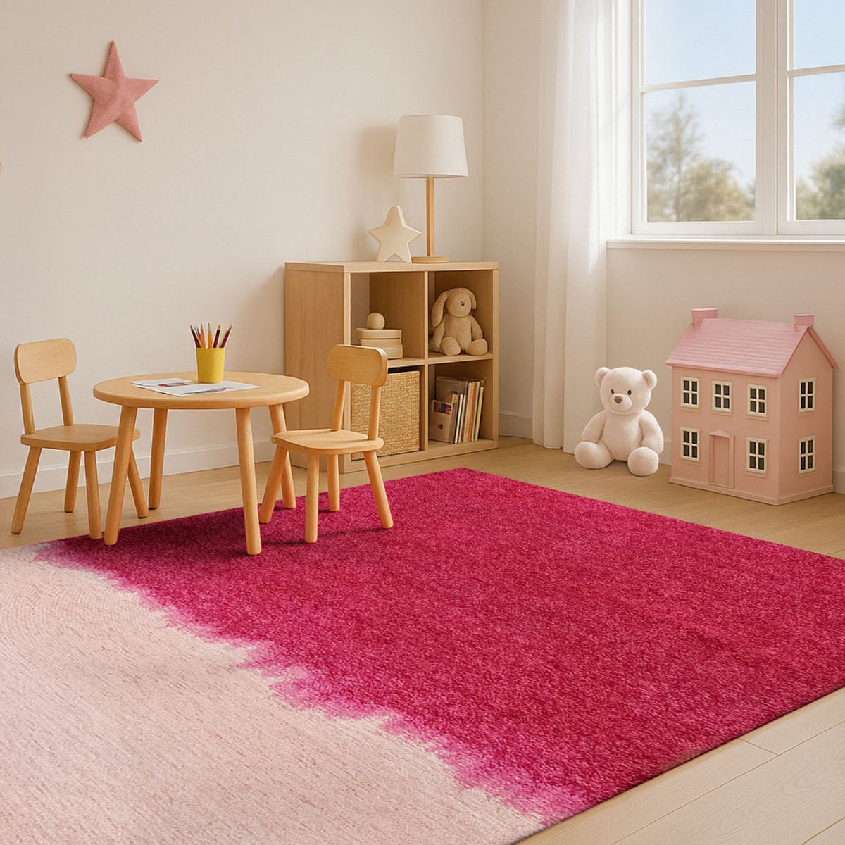 Binnen & Buiten Vloerkleed - 240 x 340 cm - Lola&Moi Storm Azalea - Laagpolig Tapijt - Gerecycled PET - Made in Belgium - Circulair