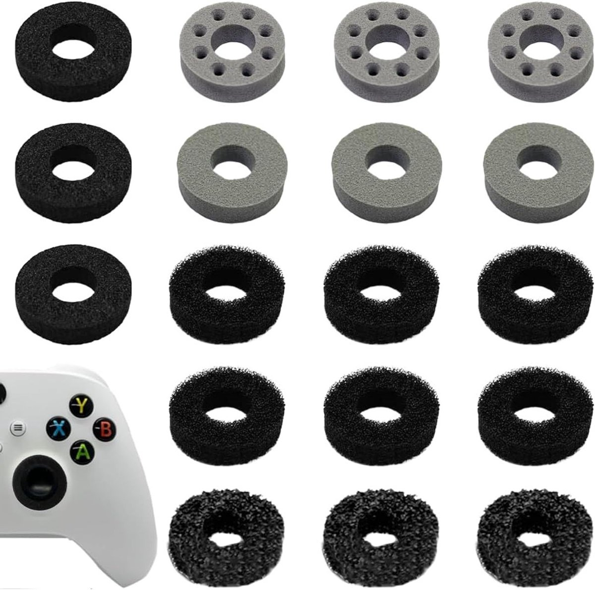 18-delige Thumbstick Schokdempers met 6 Weerstandslevels voor Gaming Controllers zoals PS5, Xbox en Switch