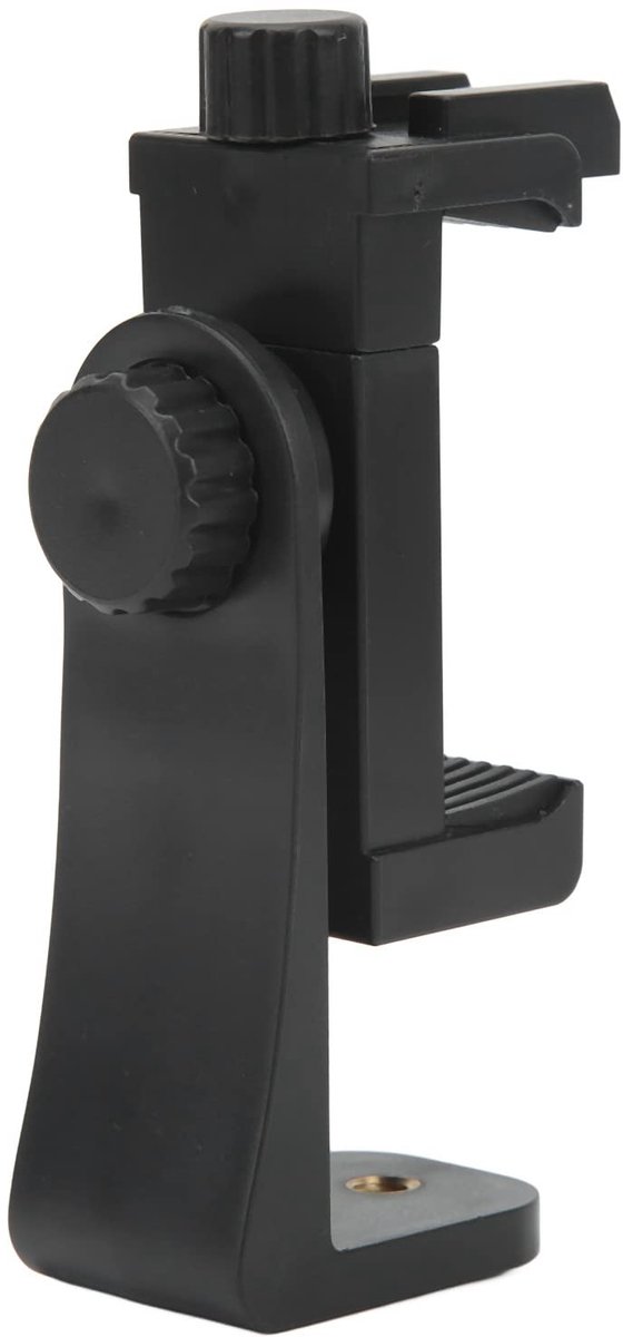 aladdien - Telefoon statiefbevestiging - Universele smartphone-bevestigingsadapter - 360° draaibaar - Verstelbare klemhouder - Compatibel met 2,2 to..