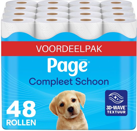 Page® toiletpapier - Compleet Schoon wc papier - 48 rollen - met een vleugje katoen - Voordeelverpakking