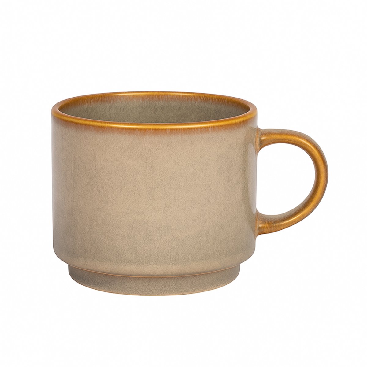 MPLCo - Stack Mok - Koffiemok met Reactieve Glazuur Handgemaakt Design - Theemok - Modern Minimalistisch Servies - voor Koffie Thee Espresso - Vaatwasserbestendig - Keramiek - 350 ml - Grijs / Beige met Bruine Tinten
