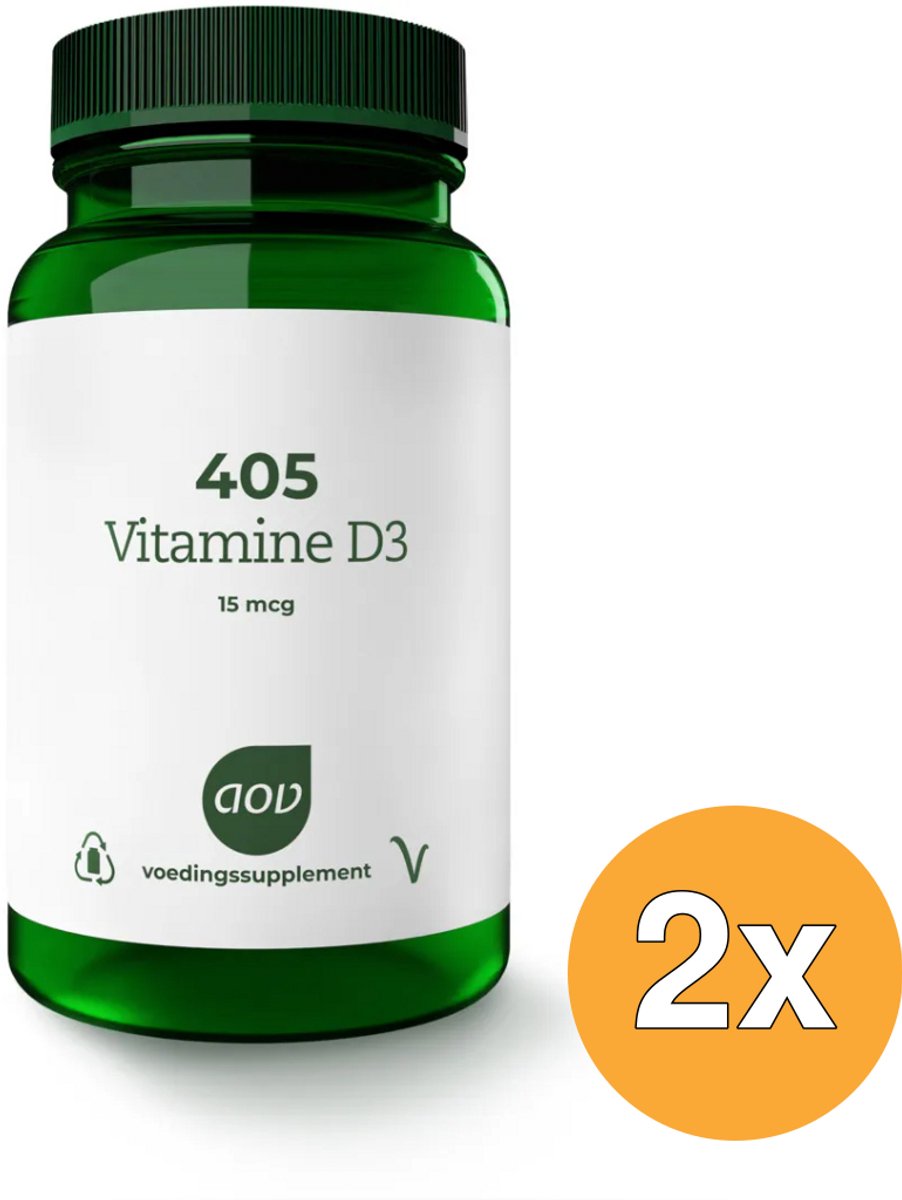2x AOV 405 Vitamine D3 15mcg (180 tabletten)