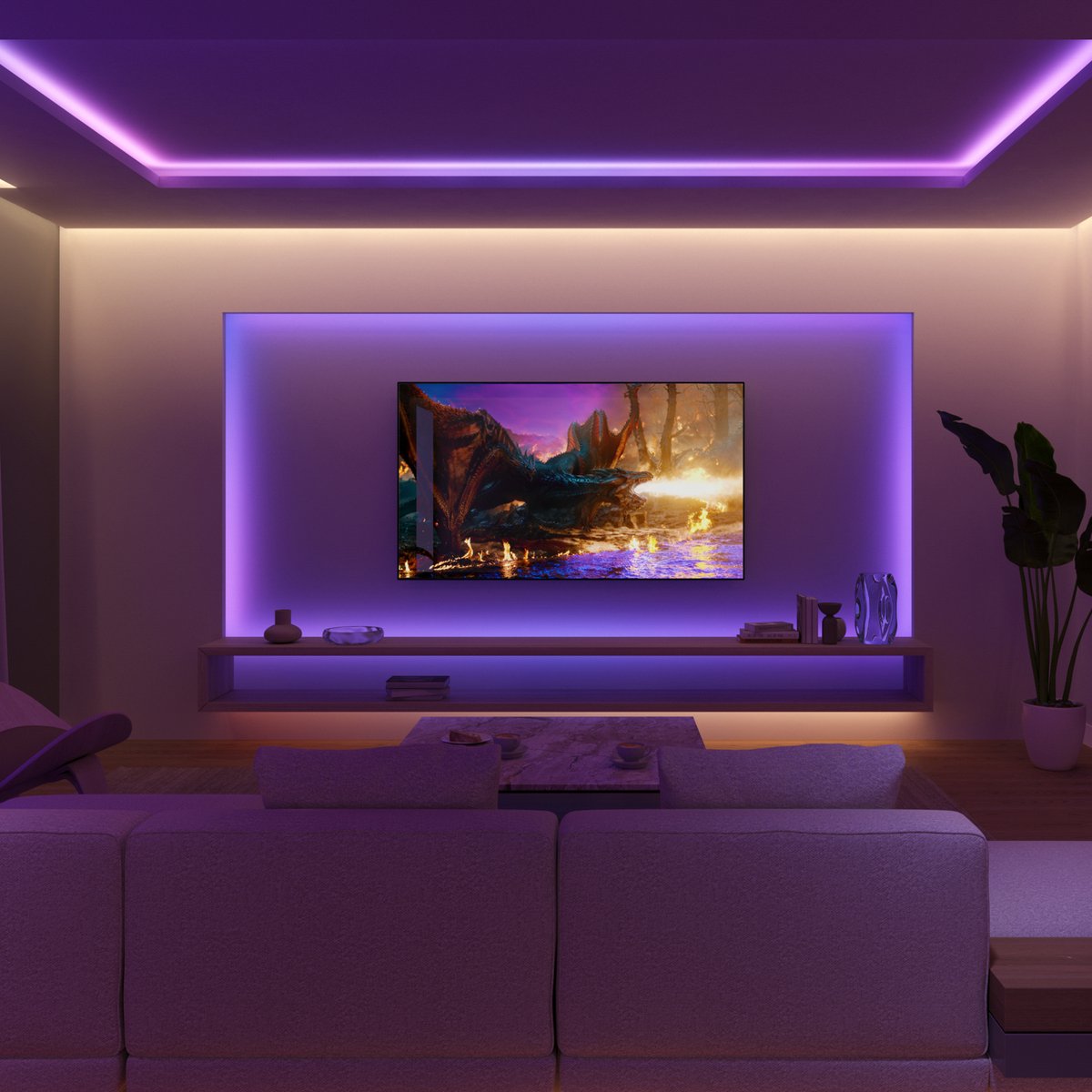 Philips Hue Flux LED strip 10 meter - Wit en Gekleurd Licht - Light Strip - Incl. Hue Dimmer Switch - Hue White and Color Ambiance — afbeelding 4