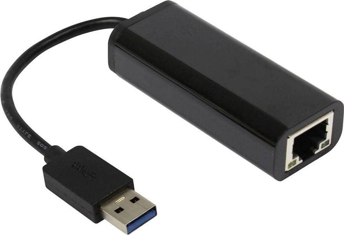 Netwerkadapter - LAN USB - Snelle Internetverbinding - Gigabit Snelheid - 1 stuk - Zwart