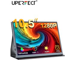 UPERFECT Portable Monitor J10 10" 1280P 60HZ 3:2 1500:1 IPS 16.7M(8Bit) MiniHdmi draagbaar scherm | 100% sRGB draagbare monitor| 180° Auto-Rotatie portable monitoren| Anti-verblindend IPS | Dual USB-C