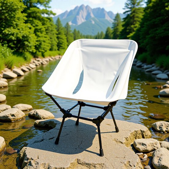 kruk-strandstoel-vouwstoel-campingstoelen lichtgewicht-camping stoelen-Opvouwbaar-Compact-Voor Hiken, Backpacken , Strand - Zwart — afbeelding 2