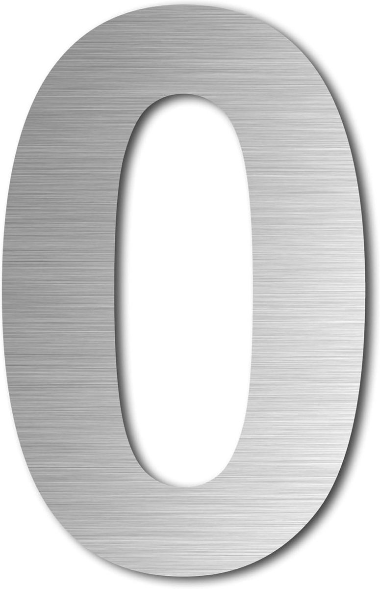 Huisnummer Zilver - Adresbord Buiten - Huis Identificatie - Roestvrij Staal - 152mm Hoog - Mat Geborsteld