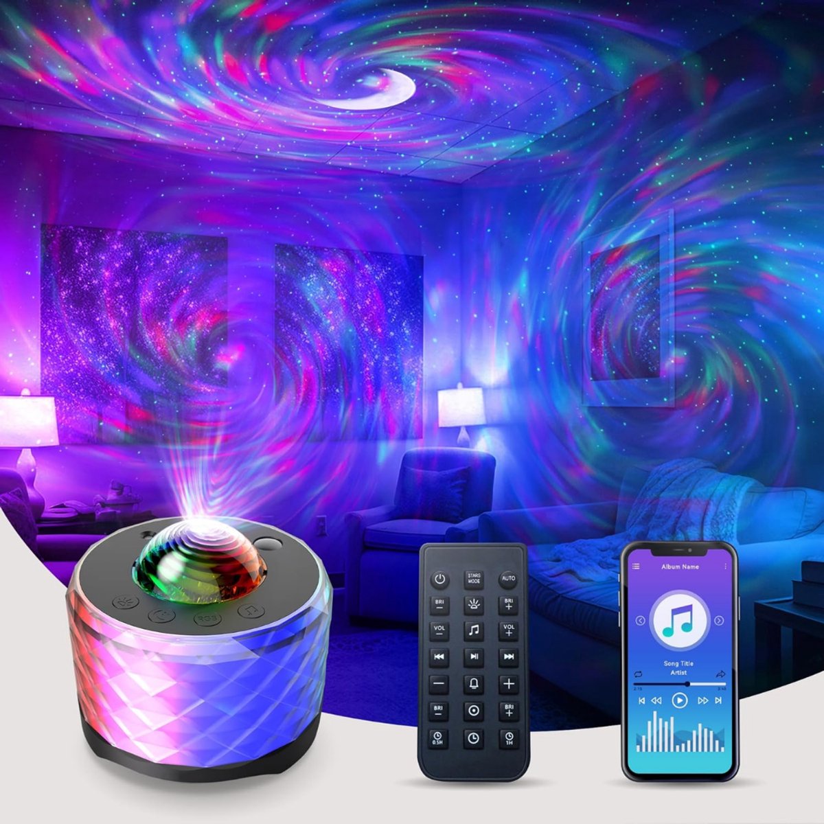 HEZIVO® Sterrenhemel Projector - Galaxy Lamp - Sterrenhemel - Sterrenlamp 3-in-1