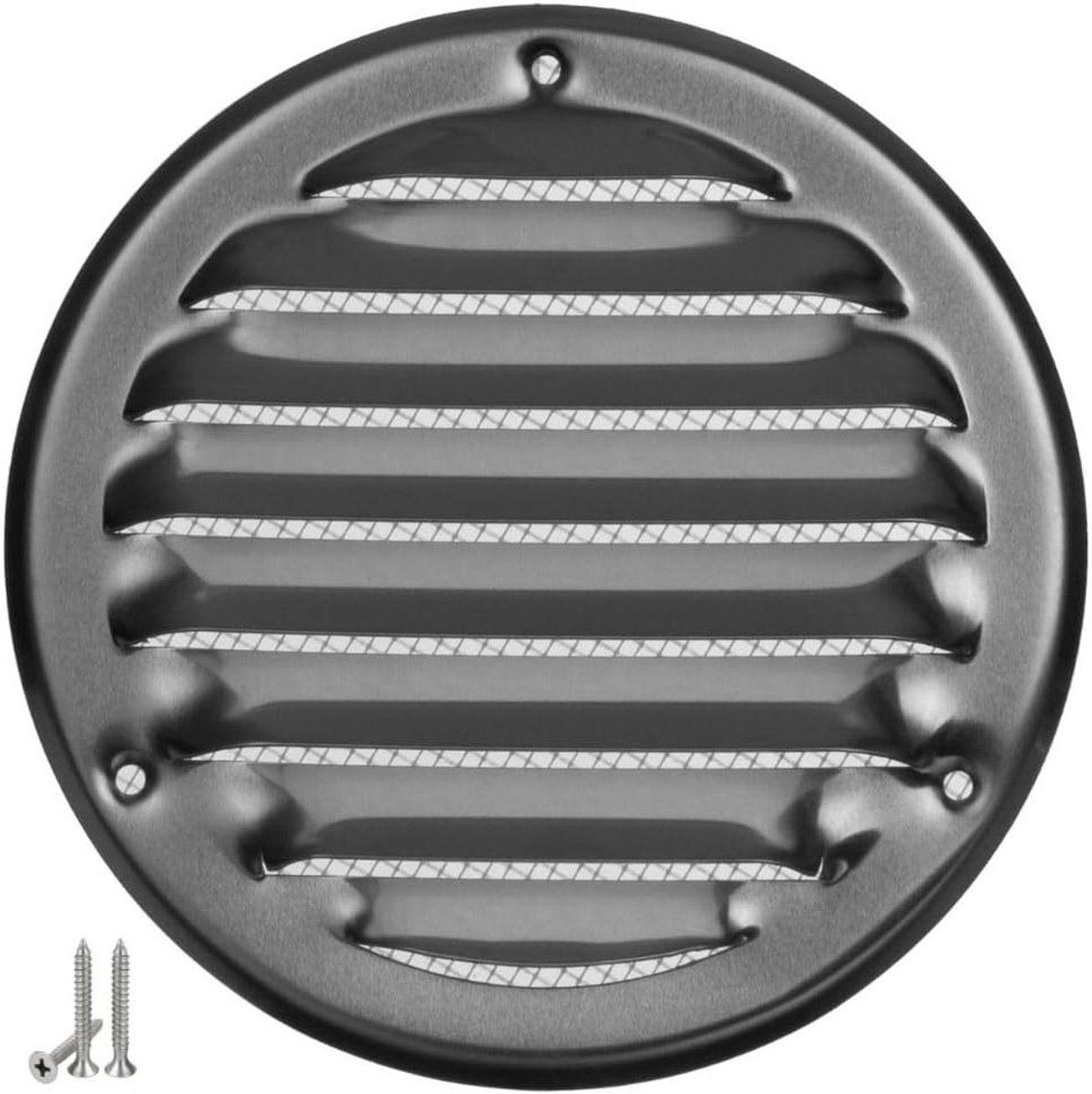 Ventilatierooster Aluminium - Metalen Rooster Afvoer - Luchtstroom Reguleren - Insectenbescherming - Ø 100 mm - Aluminium